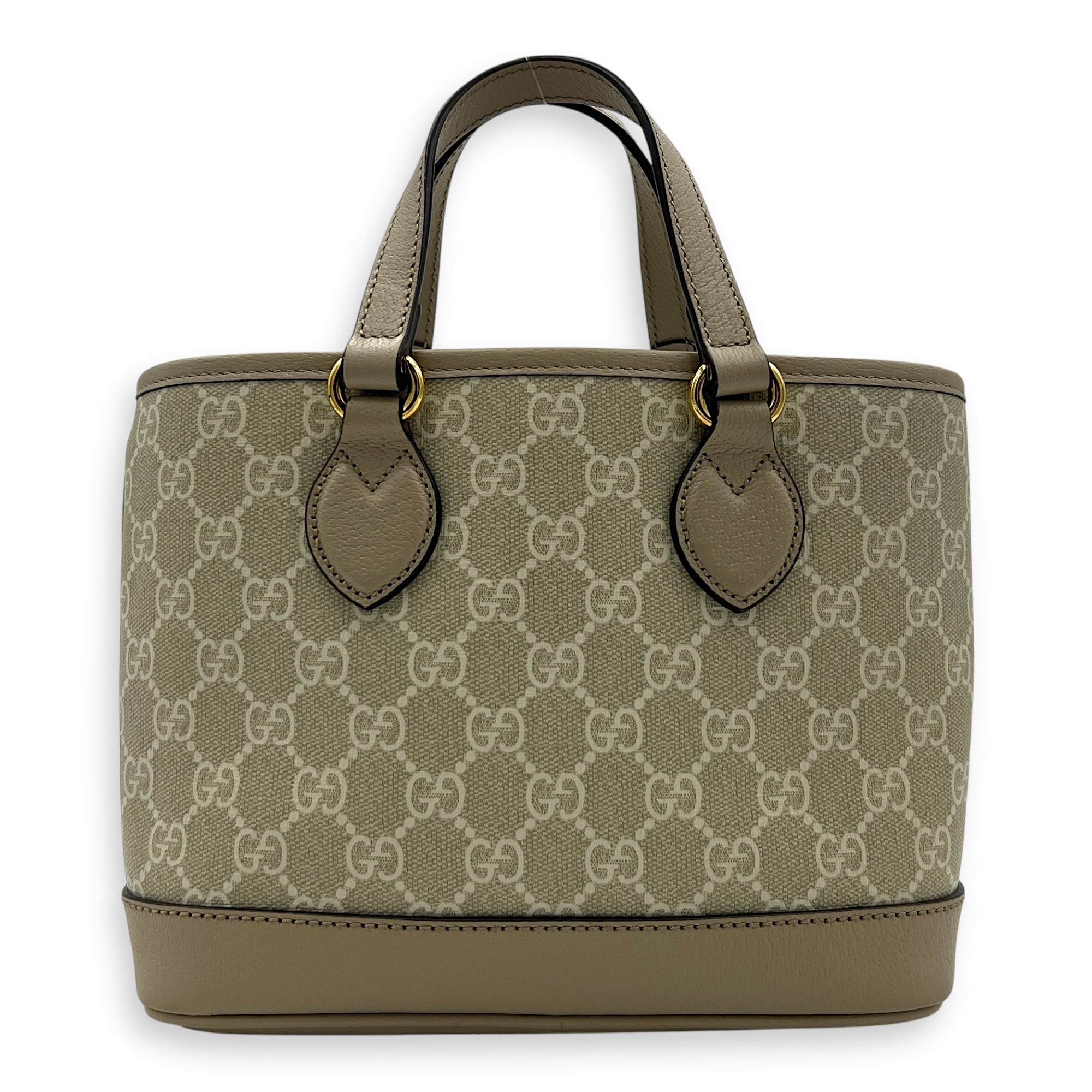 Ophidia White Tote Bag in Coated Canvas, Gold hardware