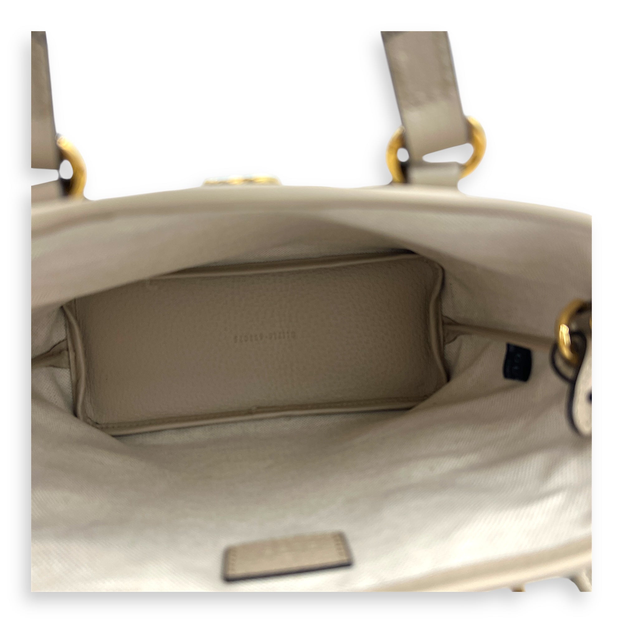 Ophidia White Tote Bag in Coated Canvas, Gold hardware