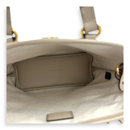 Ophidia White Tote Bag in Coated Canvas, Gold hardware