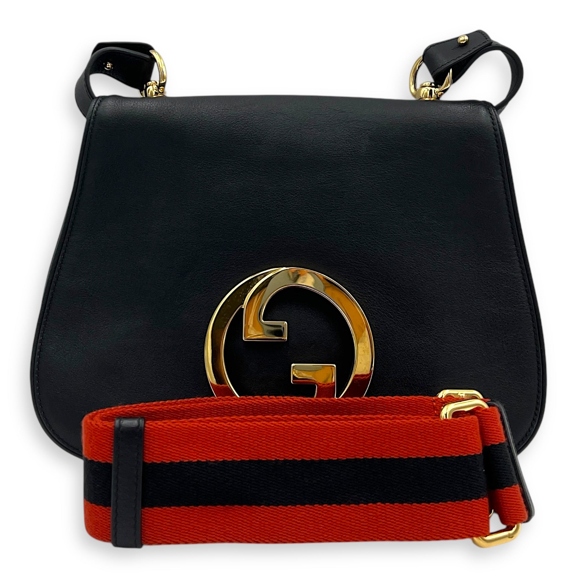 Blondie Black Shoulder Bag in Calfskin, Gold hardware