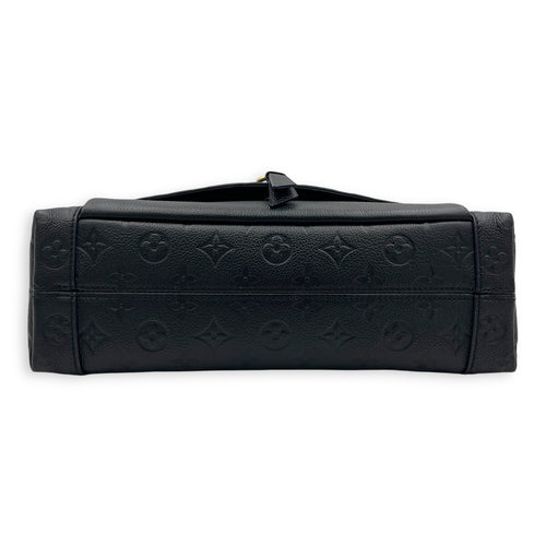 Blanche Blue Shoulder Bag in Empreinte Leather, Gold hardware