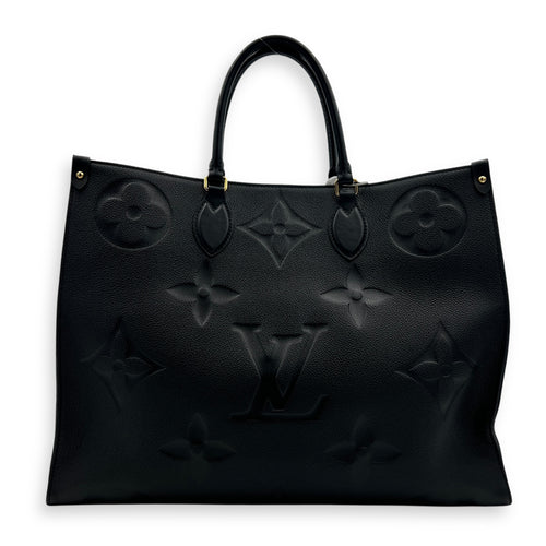OnTheGo Black Tote Bag in Empreinte Leather, Gold hardware