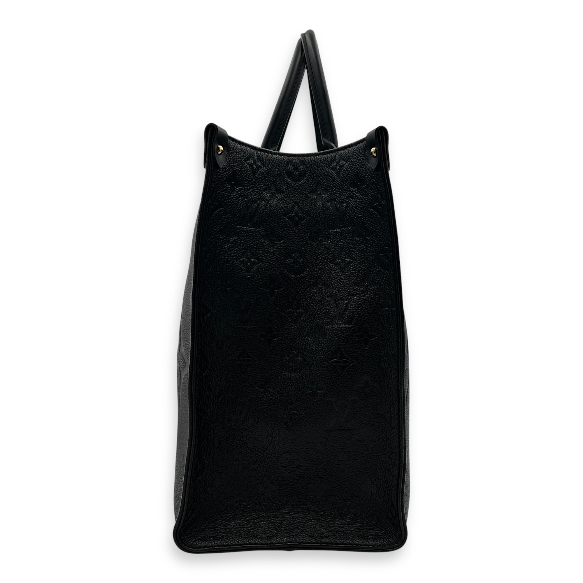 OnTheGo Black Tote Bag in Empreinte Leather, Gold hardware