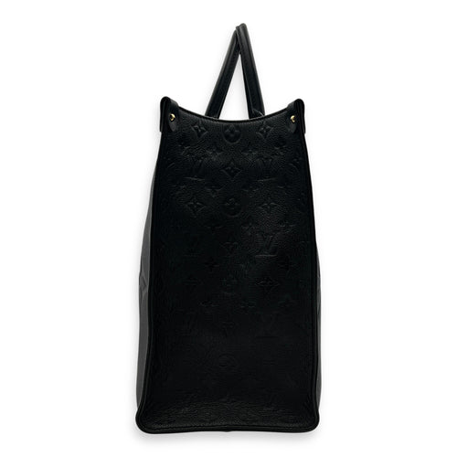 OnTheGo Black Tote Bag in Empreinte Leather, Gold hardware