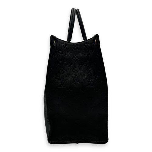 OnTheGo Black Tote Bag in Empreinte Leather, Gold hardware