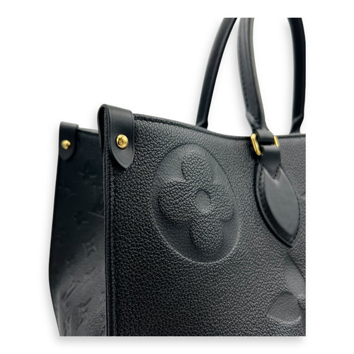 OnTheGo Black Tote Bag in Empreinte Leather, Gold hardware