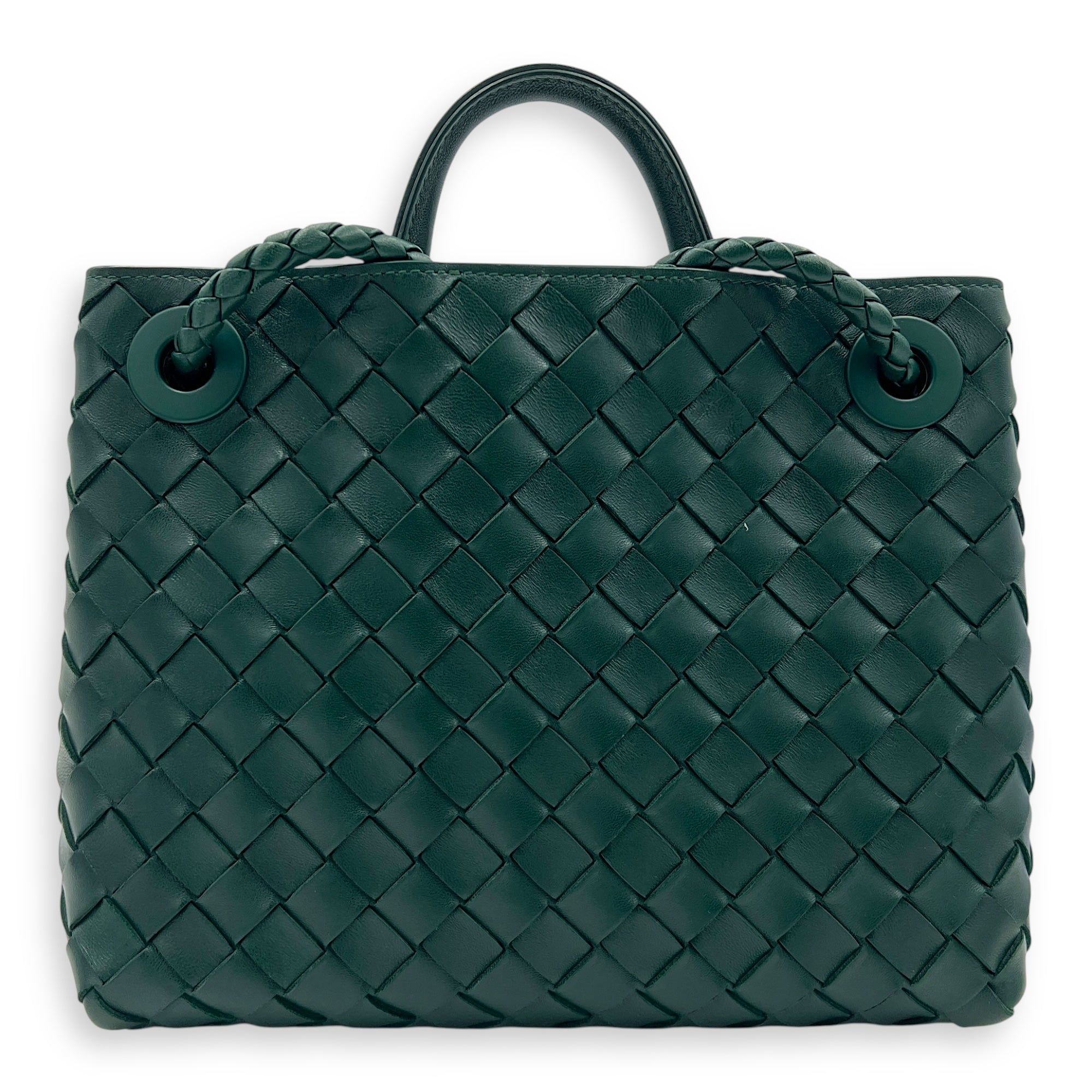 Andiamo Small Green Shoulder Bag in Lambskin, Gold hardware