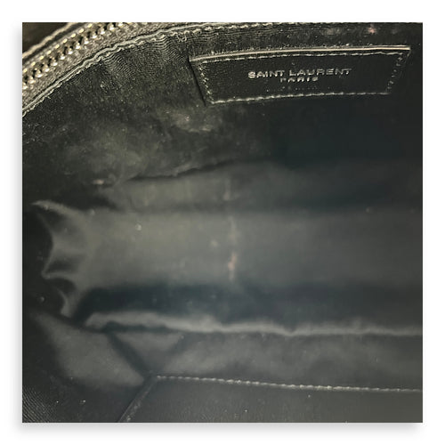 Puffer Black Shoulder Bag in Lambskin, Silver hardware