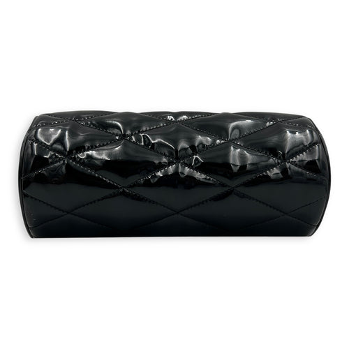 Sade Tube Black Shoulder Bag in Patent Leather, Gold hardware