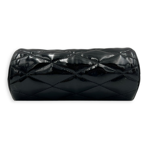 Sade Tube Black Shoulder Bag in Patent Leather, Gold hardware