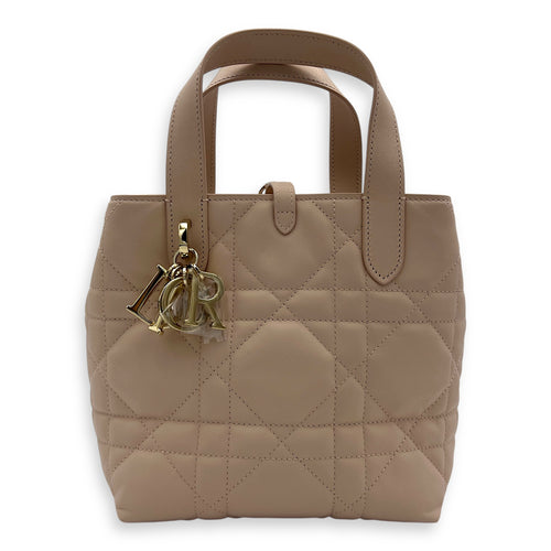 Toujours Vertical Nano Pink Top Handle Bag in Lambskin, Gold hardware