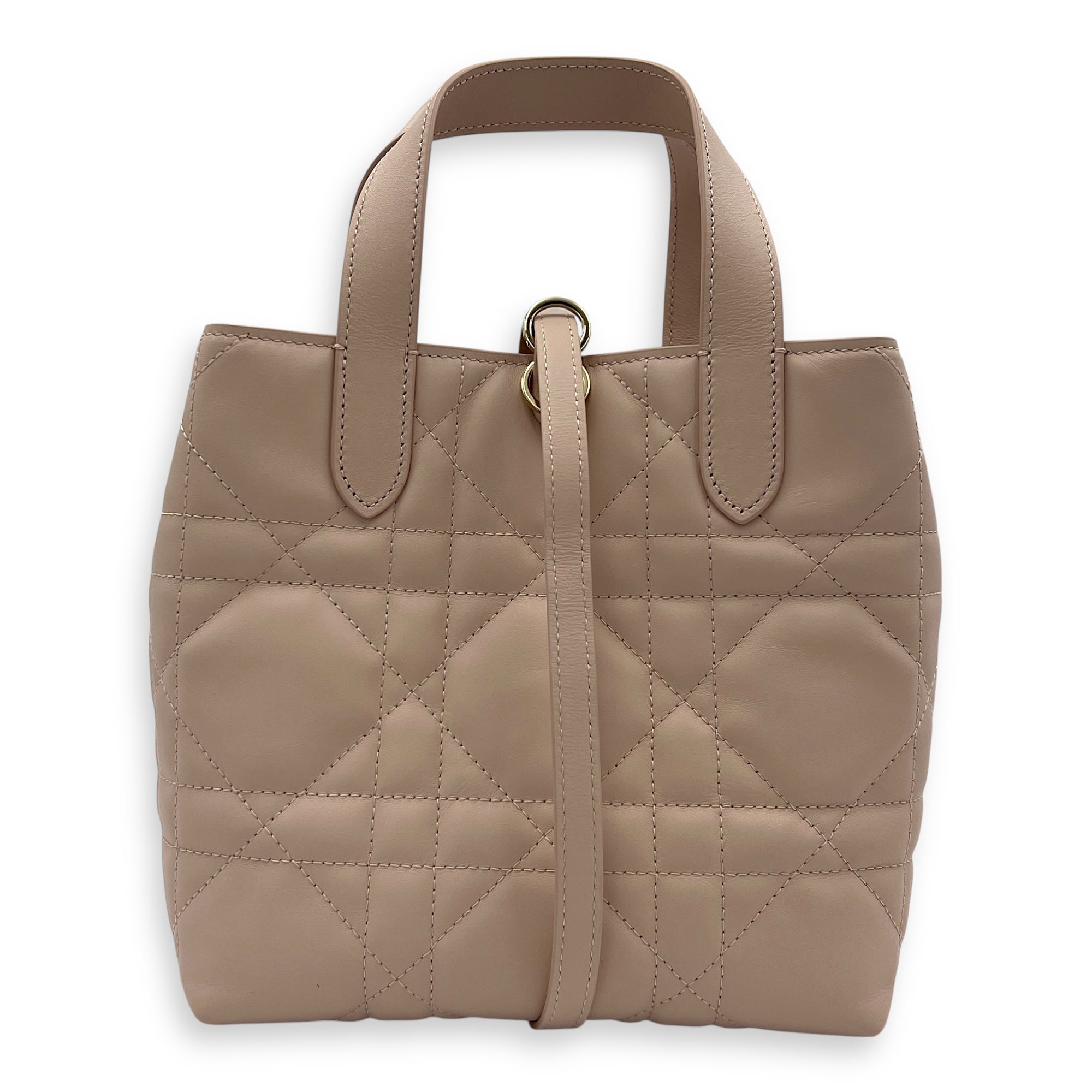 Toujours Vertical Nano Pink Top Handle Bag in Lambskin, Gold hardware