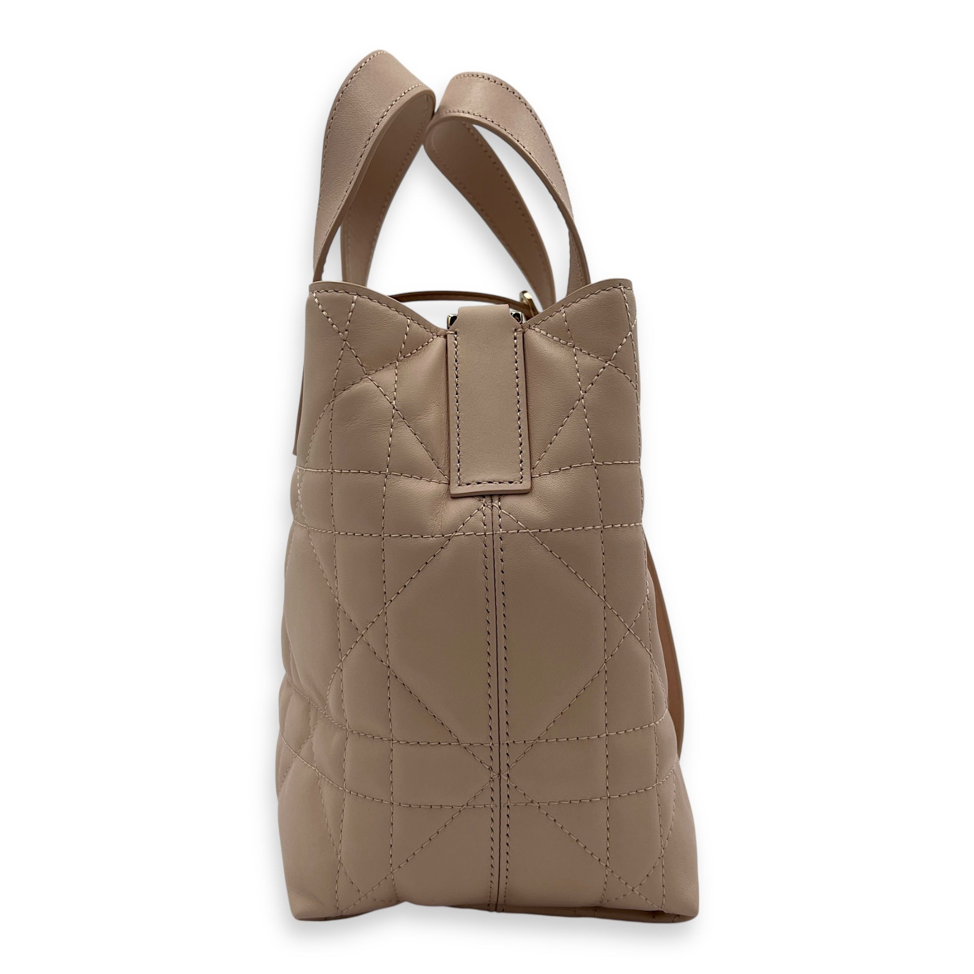 Toujours Vertical Nano Pink Top Handle Bag in Lambskin, Gold hardware