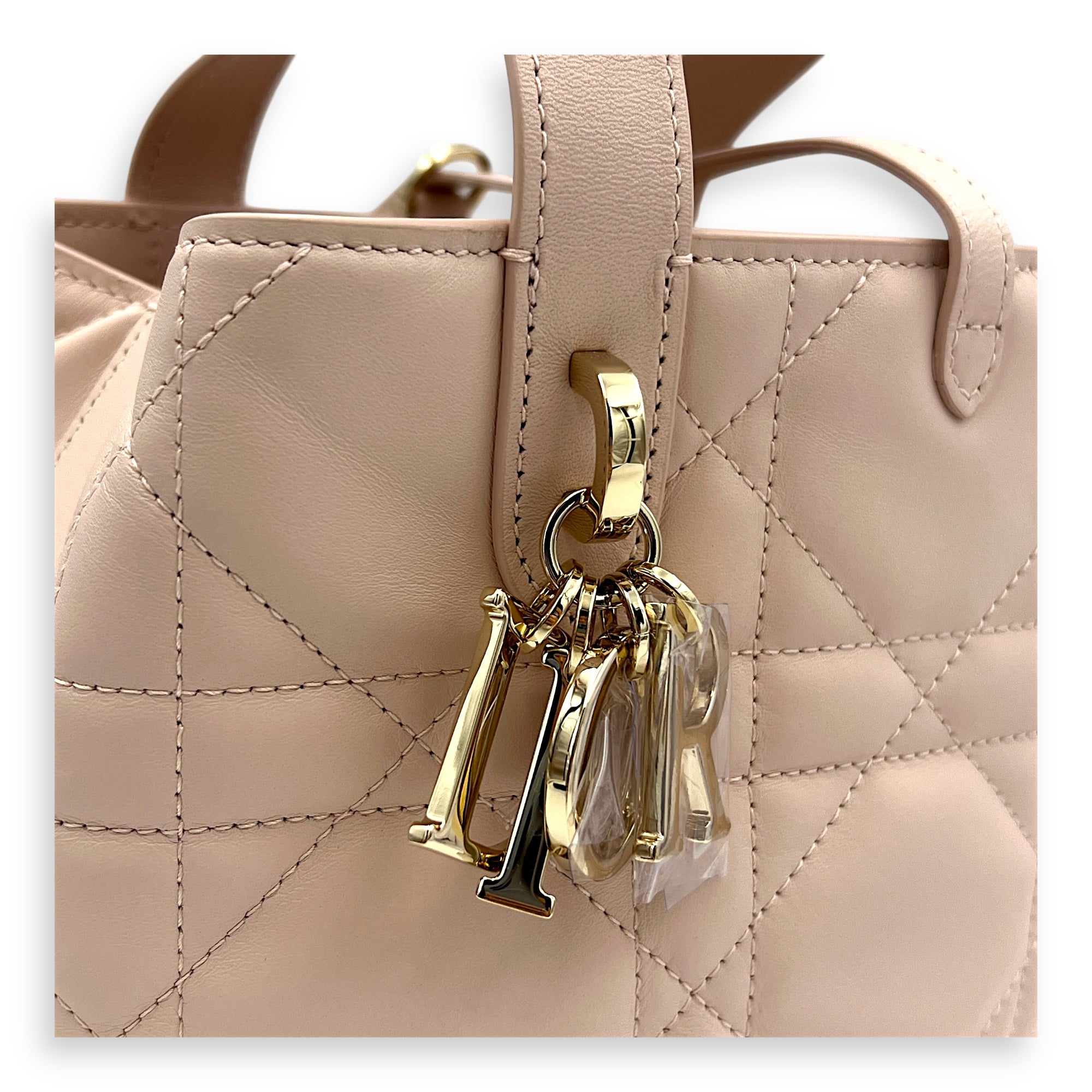 Toujours Vertical Nano Pink Top Handle Bag in Lambskin, Gold hardware