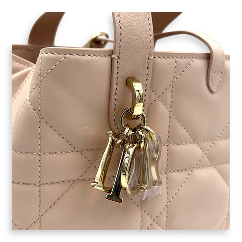 Toujours Vertical Nano Pink Top Handle Bag in Lambskin, Gold hardware