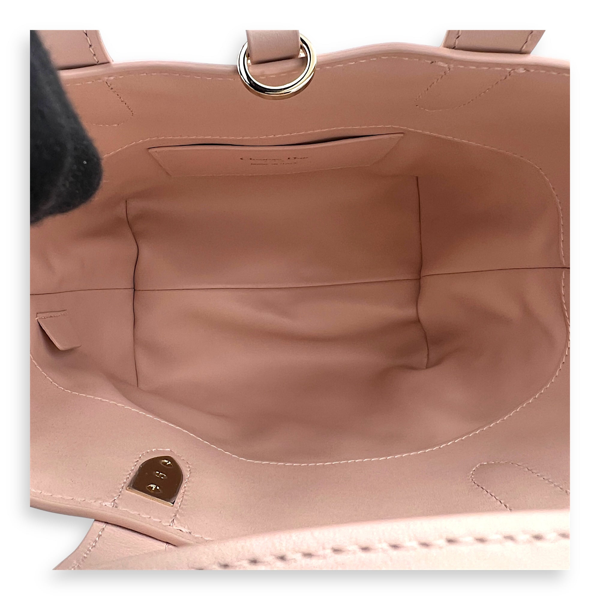 Toujours Vertical Nano Pink Top Handle Bag in Lambskin, Gold hardware