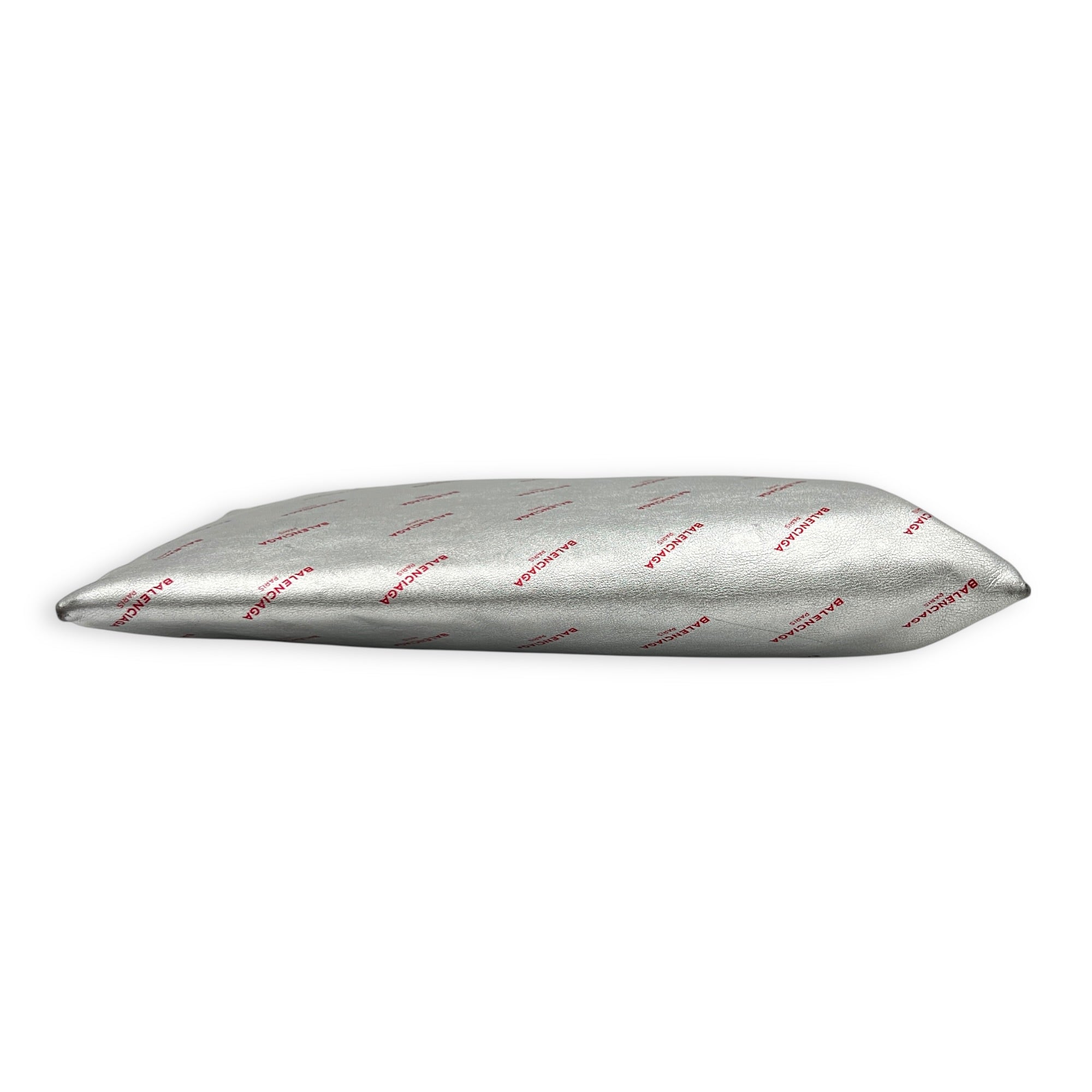 Logo Pouch Silver in Calfskin, Silver hardware