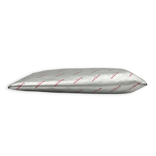 Logo Pouch Silver in Calfskin, Silver hardware