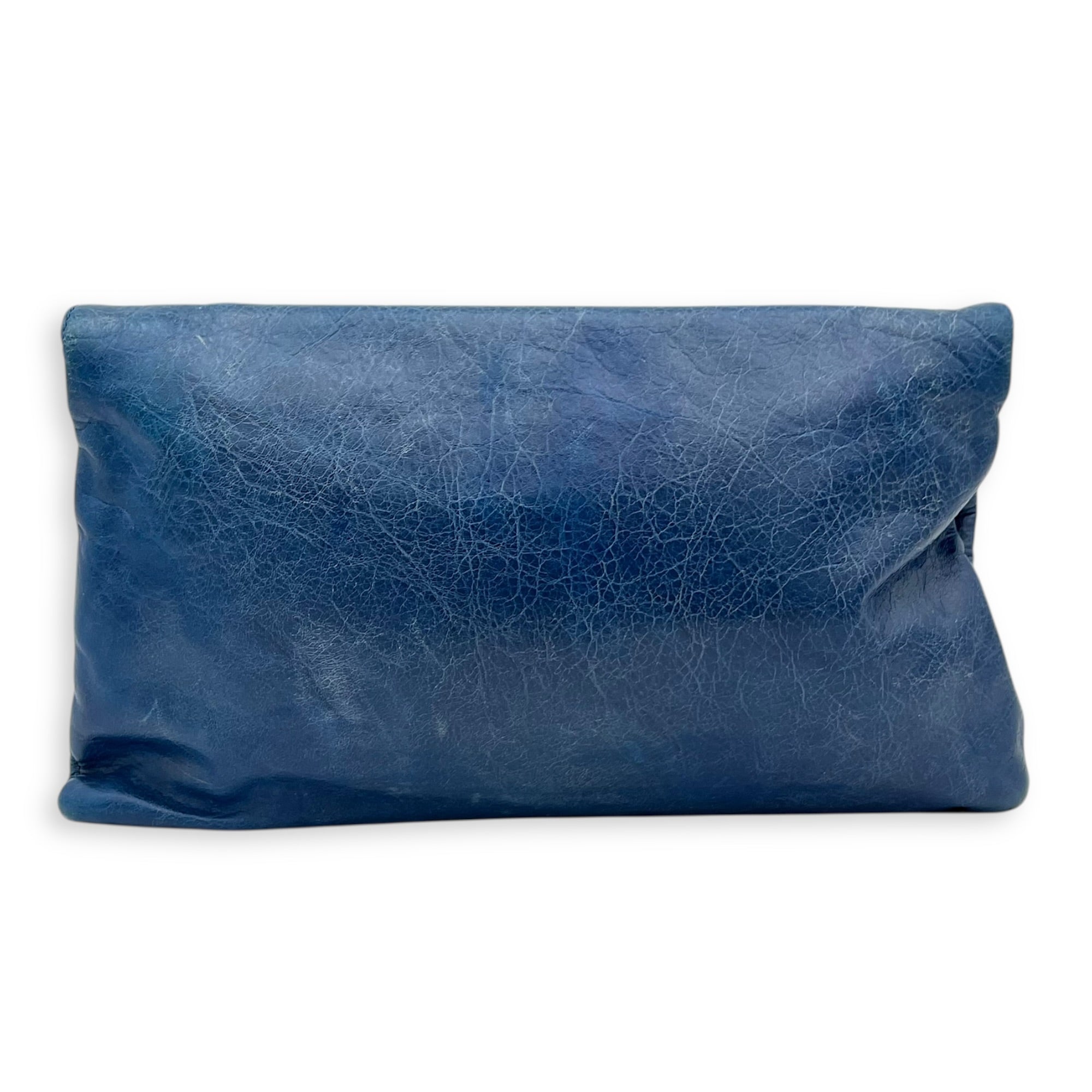 City Clutch Blue in Calfskin, Rose Gold hardware