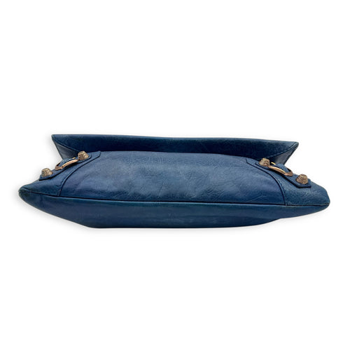 City Clutch Blue in Calfskin, Rose Gold hardware
