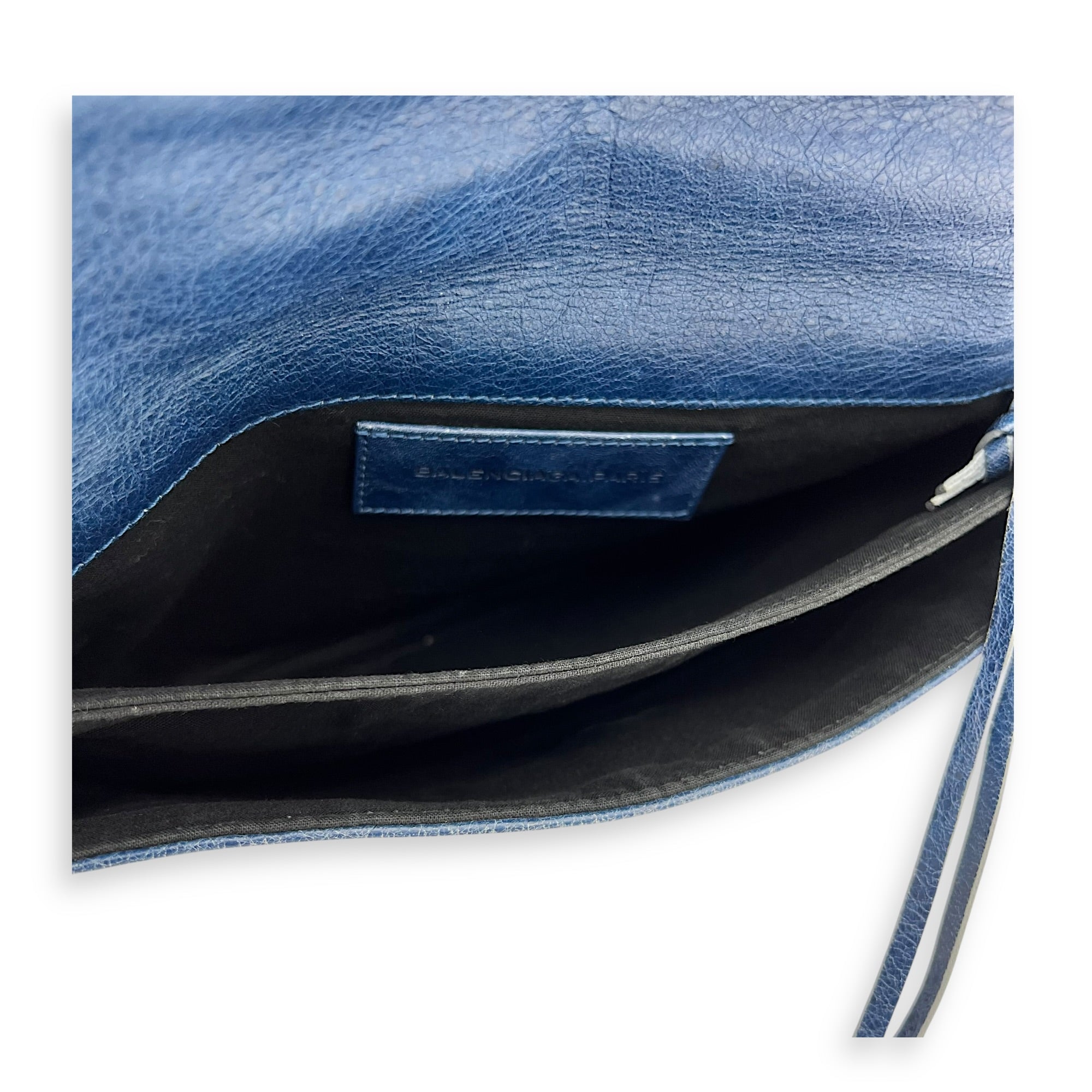 City Clutch Blue in Calfskin, Rose Gold hardware