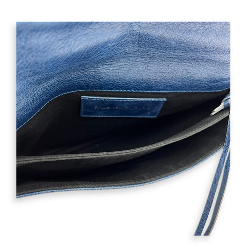 City Clutch Blue in Calfskin, Rose Gold hardware