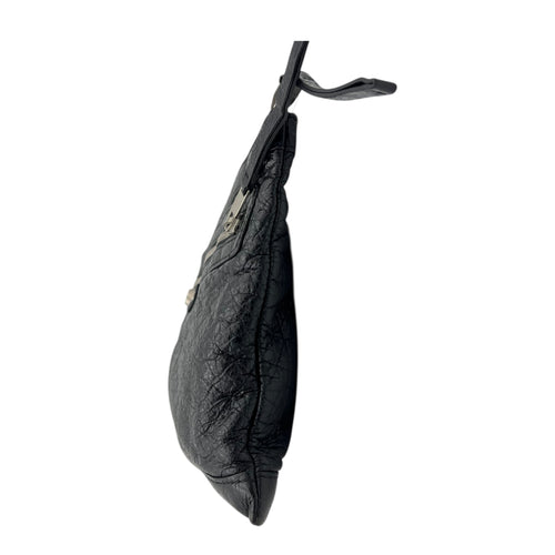 City Pouch Black in Calfskin, Gold hardware