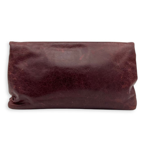 City Clutch Red in Calfskin, Silver hardware