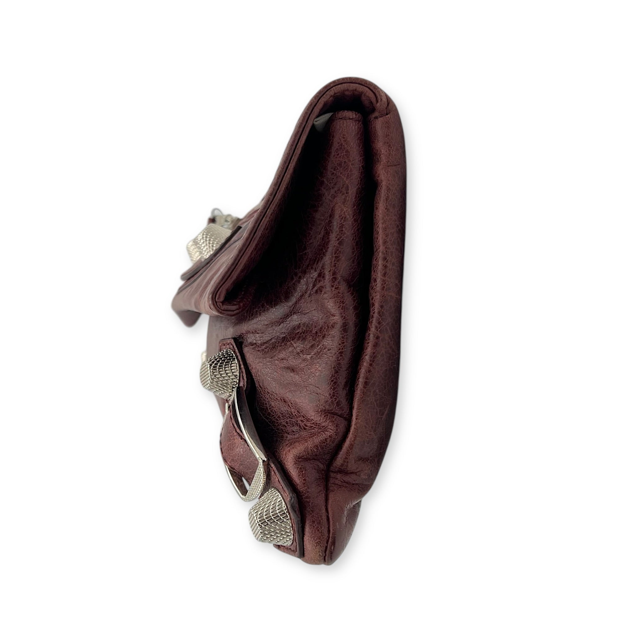 City Clutch Red in Calfskin, Silver hardware