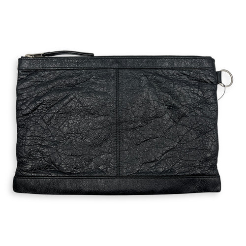 City Pouch Black in Calfskin, Ruthenium hardware