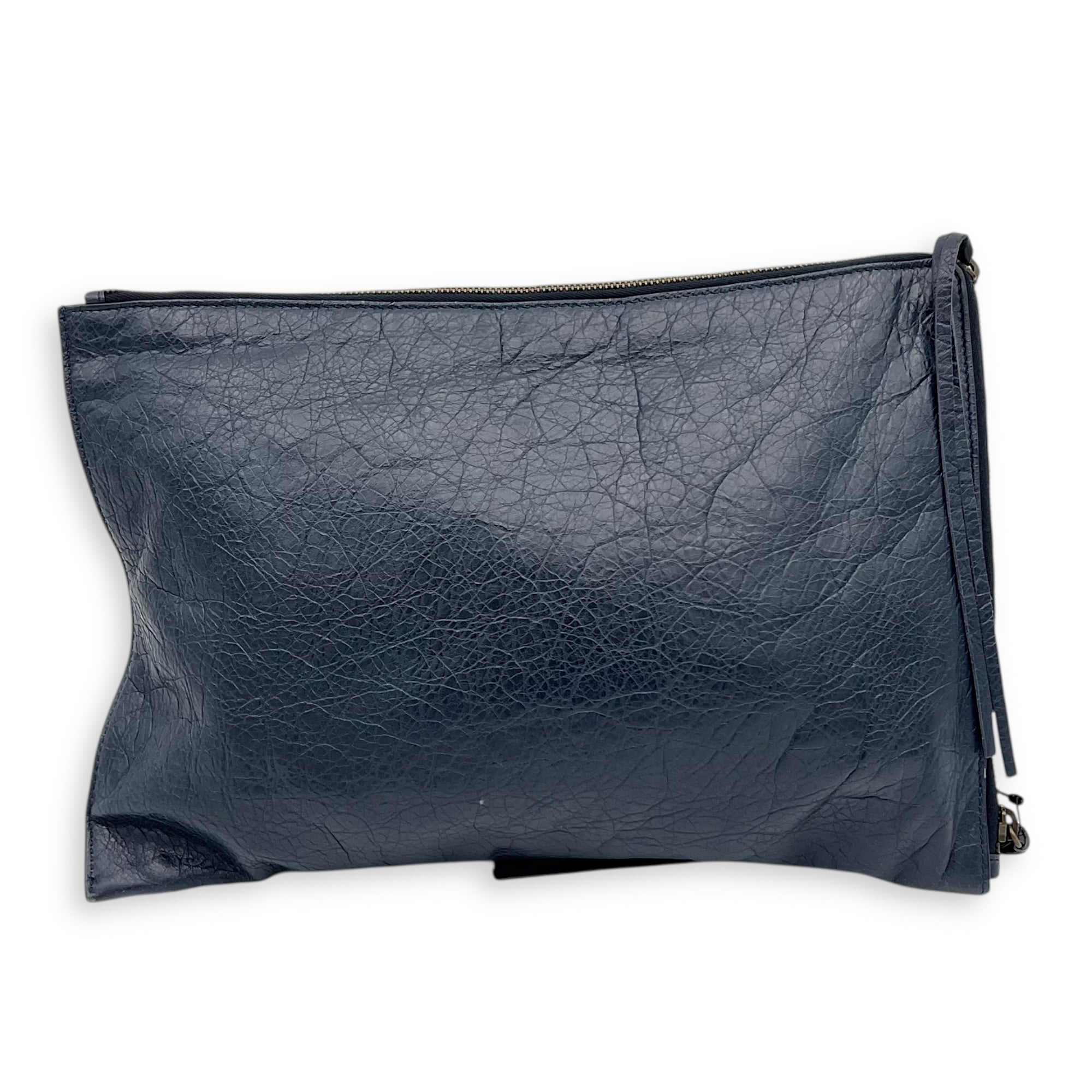 City Pouch Blue in Calfskin, Ruthenium hardware