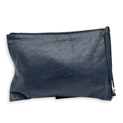 City Pouch Blue in Calfskin, Ruthenium hardware