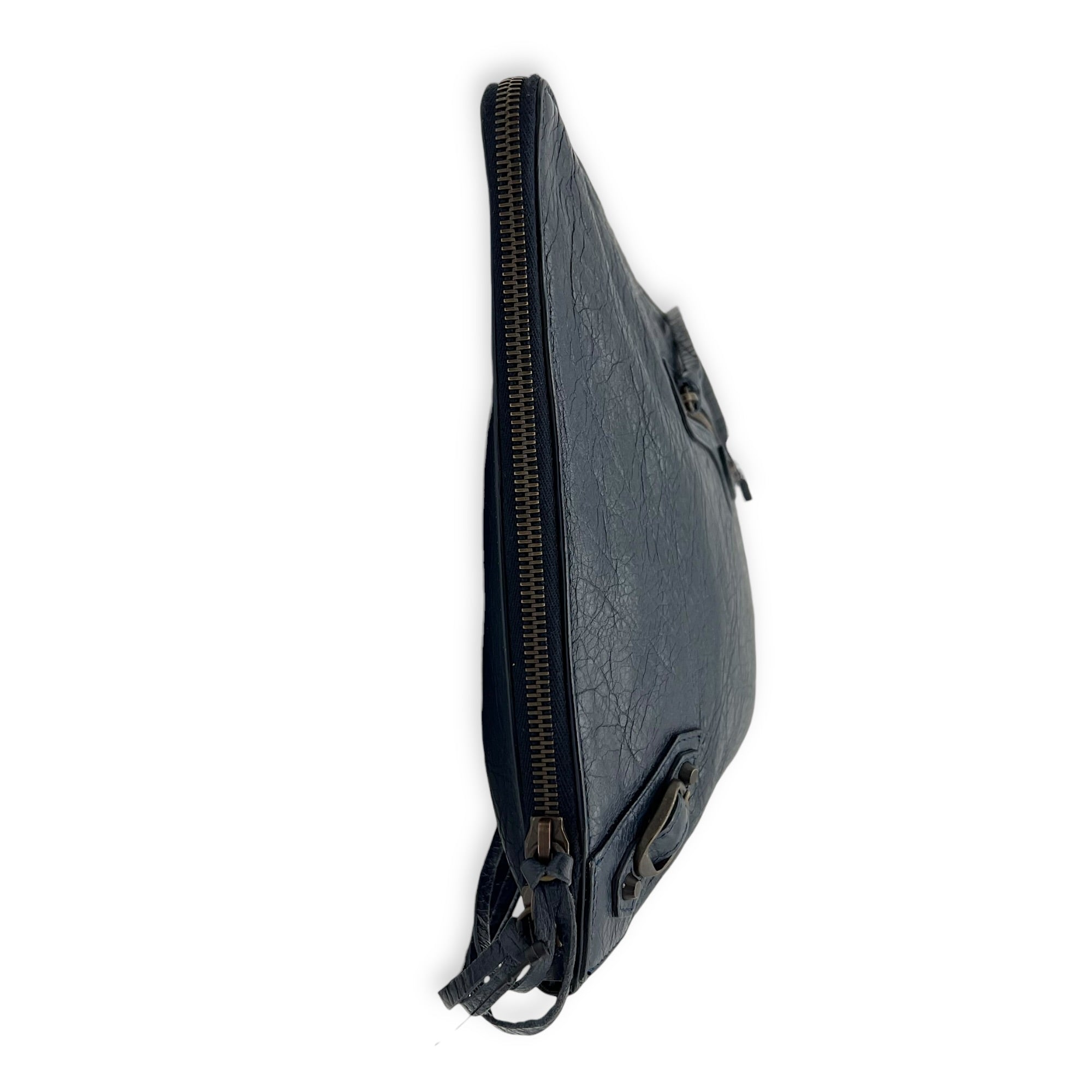 City Pouch Blue in Calfskin, Ruthenium hardware