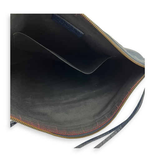 City Pouch Blue in Calfskin, Ruthenium hardware