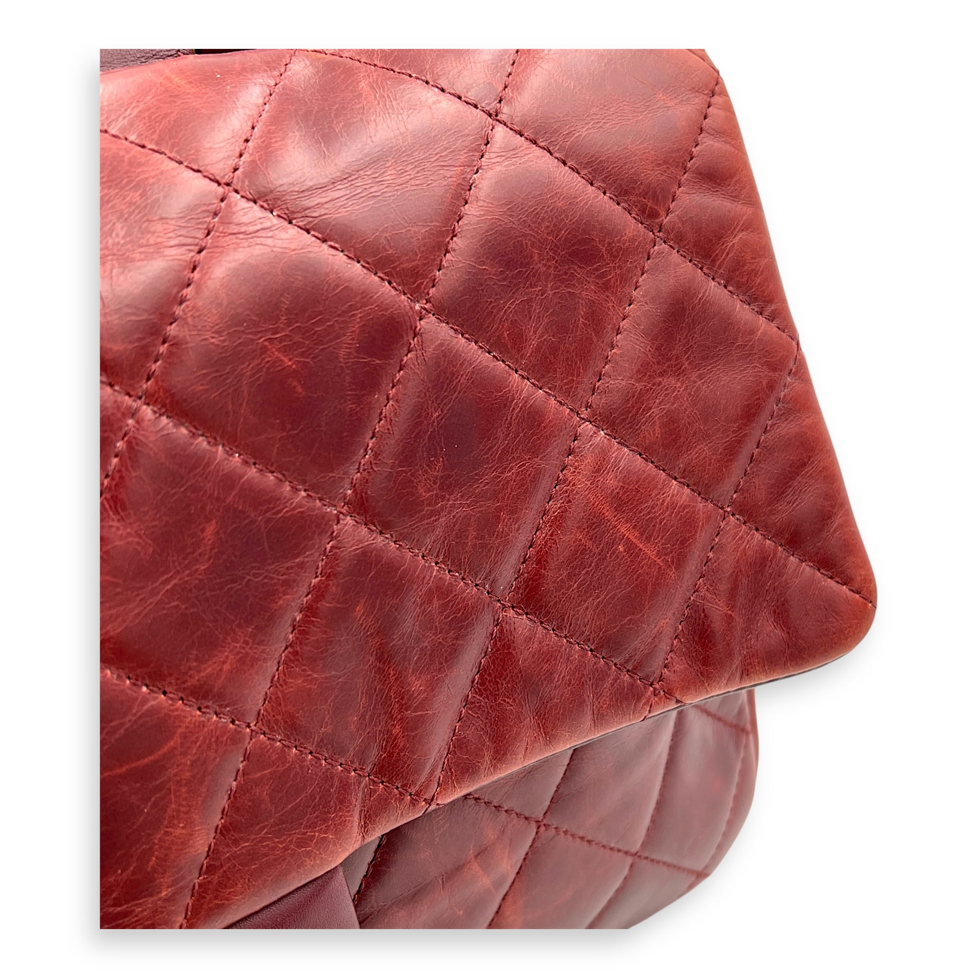 CC Top Handle Bag Red in Calfskin, Gold hardware