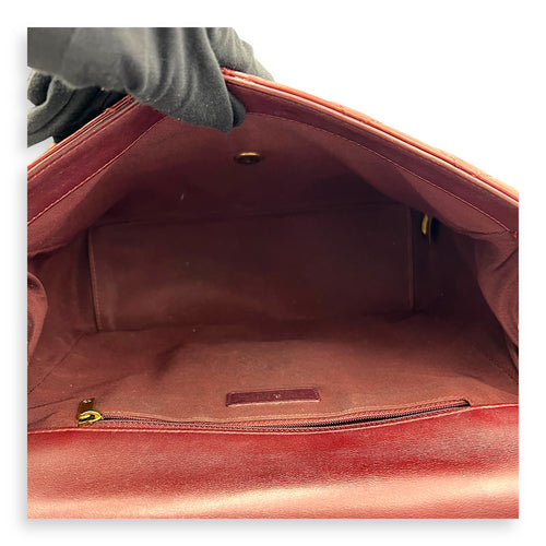 CC Top Handle Bag Red in Calfskin, Gold hardware