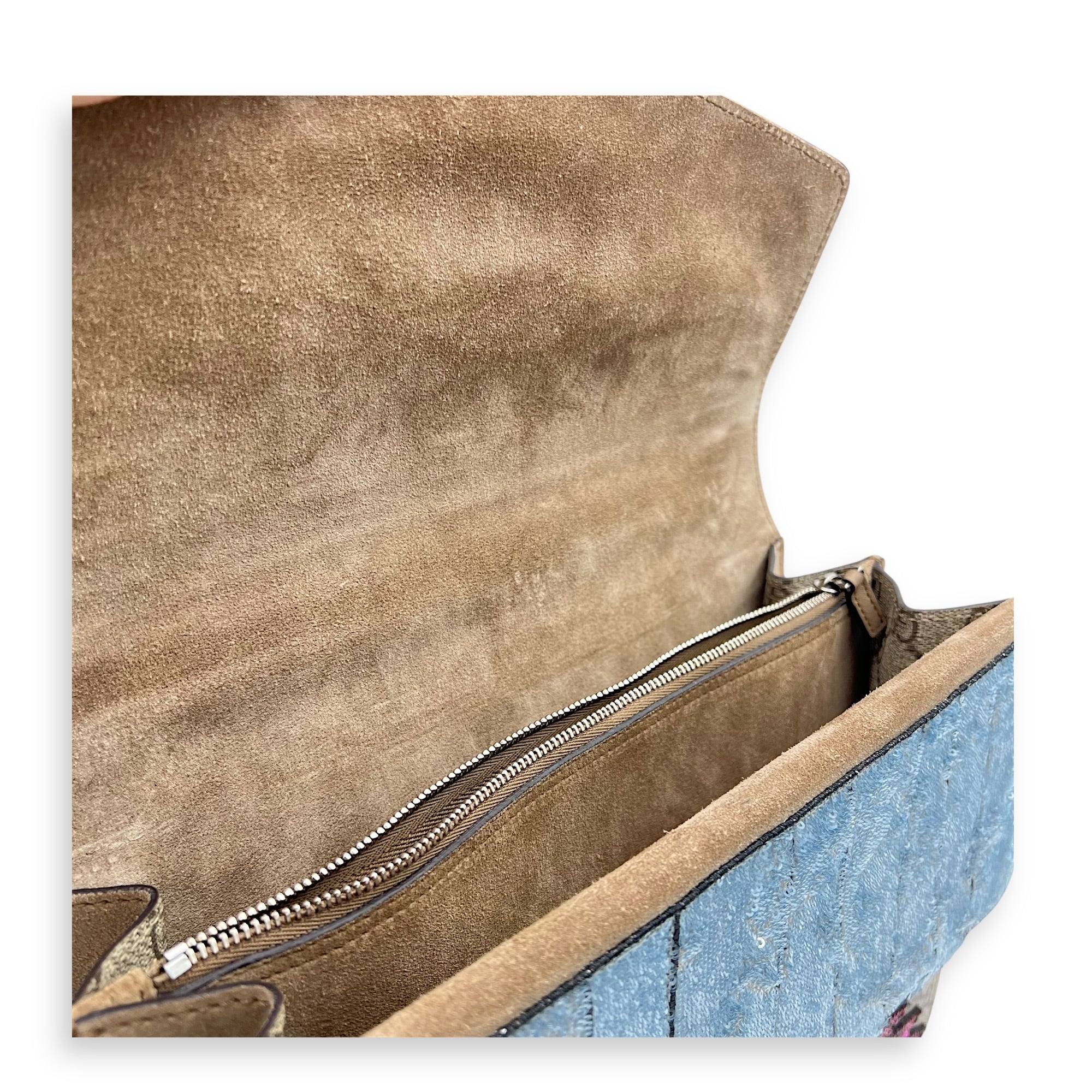 Dionysus Shoulder Bag Brown in Coated Canvas, Ruthenium hardware