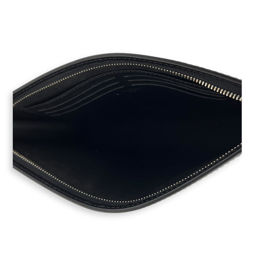 Pochette Toilette Graphite Map Pouch Black in Coated Canvas, Silver hardware