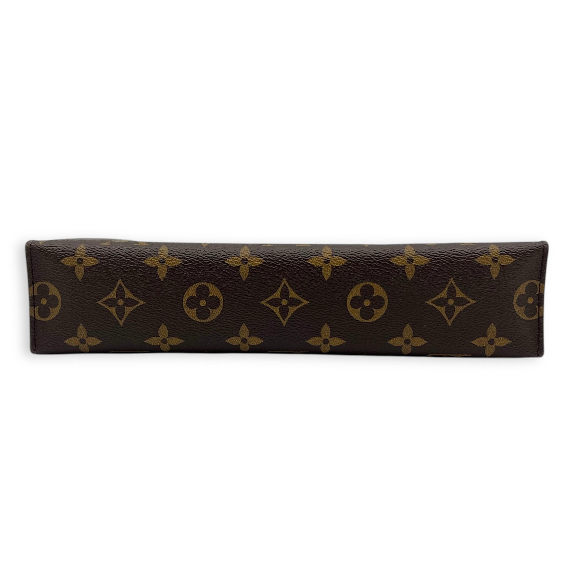 Pochette Toilette World Tour Pouch Brown in Monogram Coated Canvas, Gold hardware