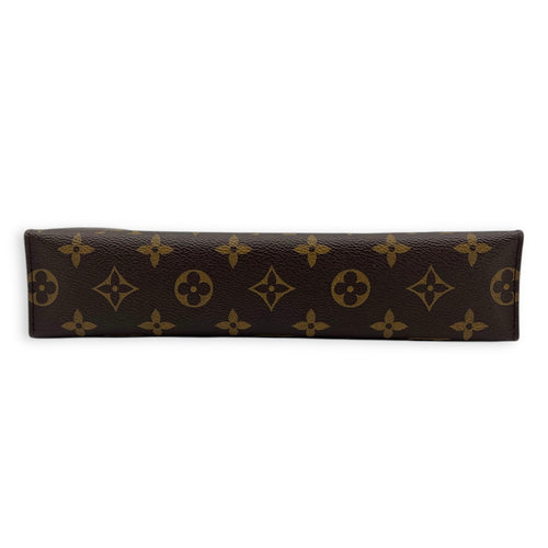 Pochette Toilette World Tour Pouch Brown in Monogram Coated Canvas, Gold hardware