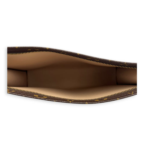 Pochette Toilette World Tour Pouch Brown in Monogram Coated Canvas, Gold hardware