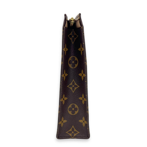Pochette Toilette World Tour Pouch Brown in Monogram Coated Canvas, Gold hardware