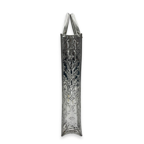 Miroir Sac Plat Top Handle Bag Silver in Patent Leather, Silver hardware