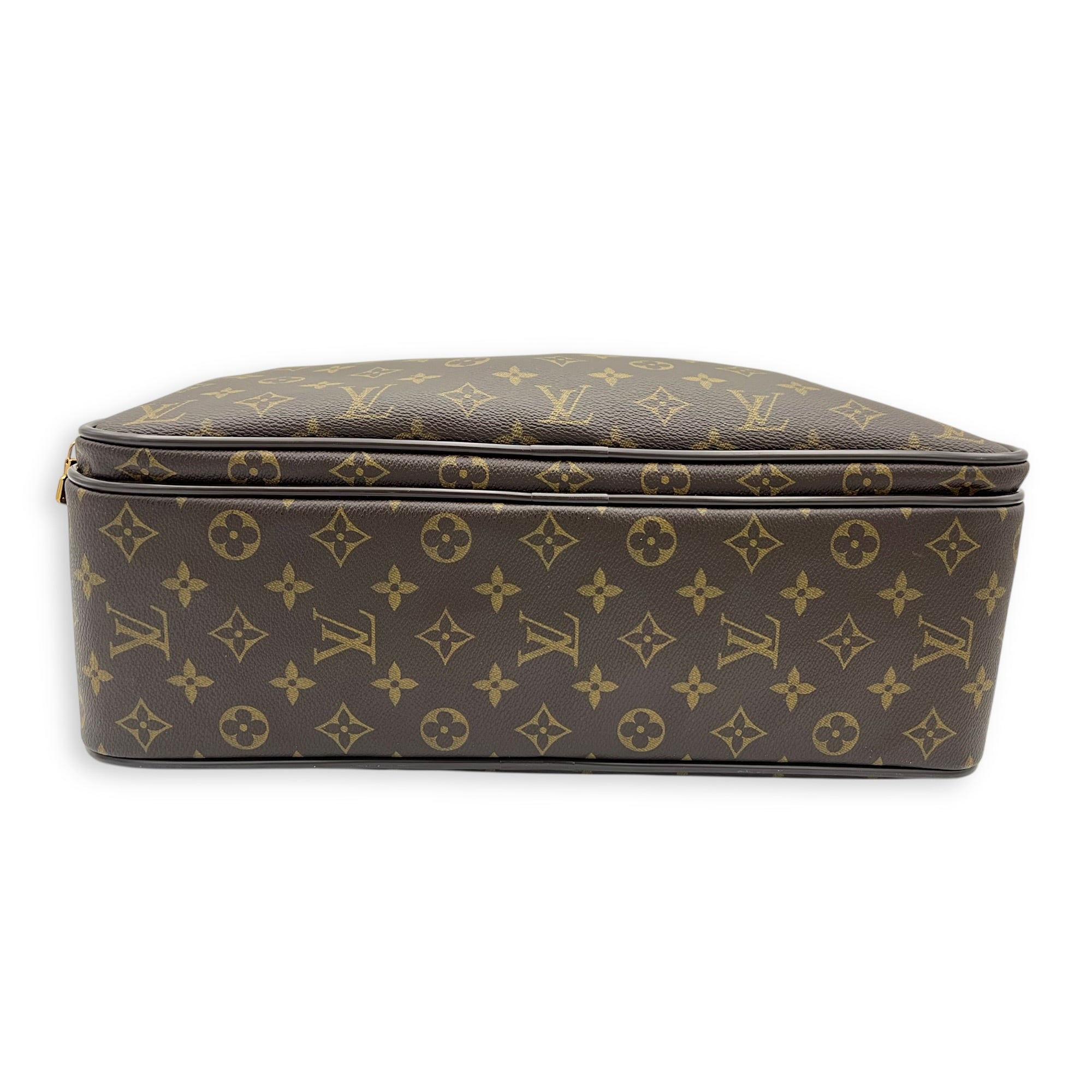 ICare Top Handle Bag Brown in Monogram Coated Canvas, Gold hardware