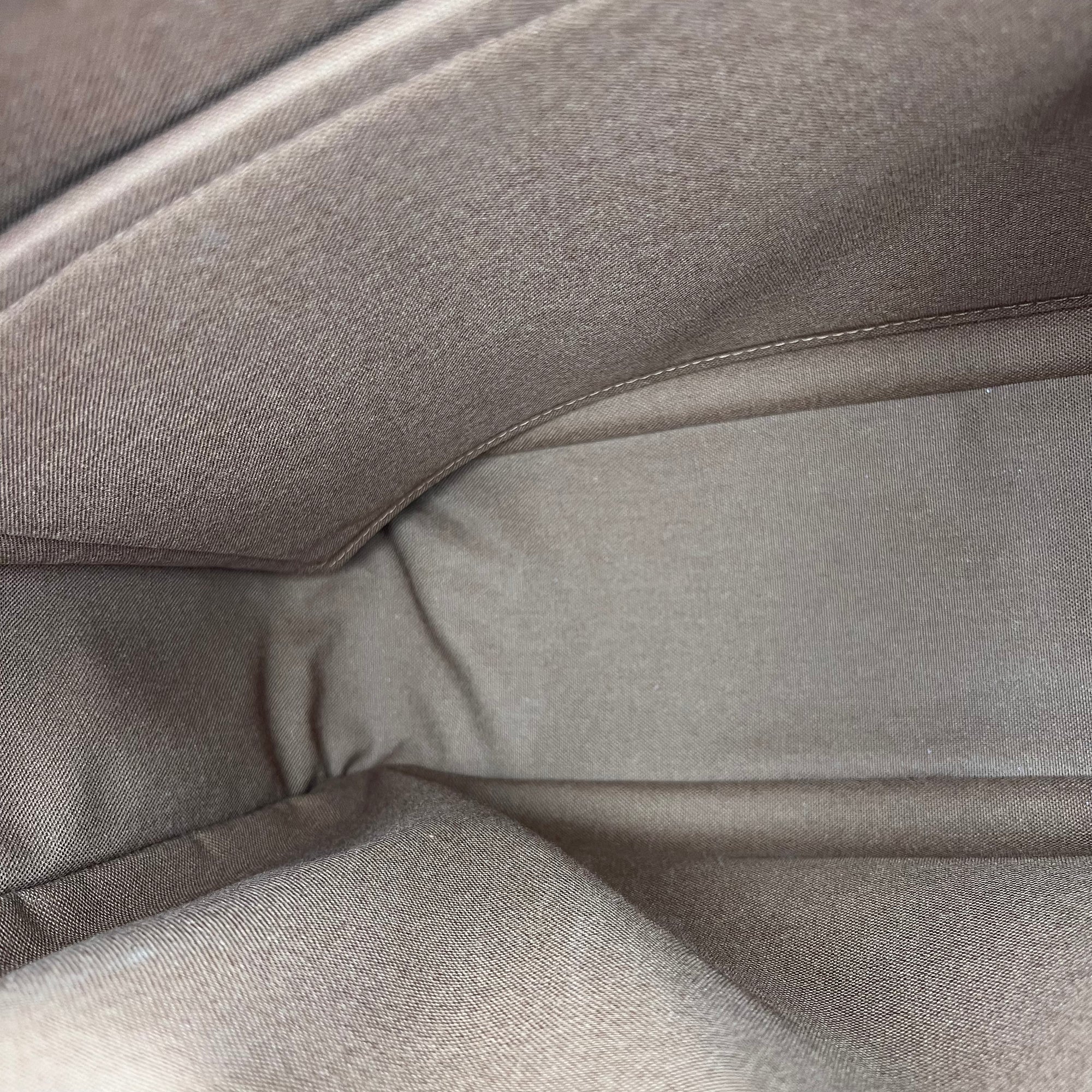 ICare Top Handle Bag Brown in Monogram Coated Canvas, Gold hardware