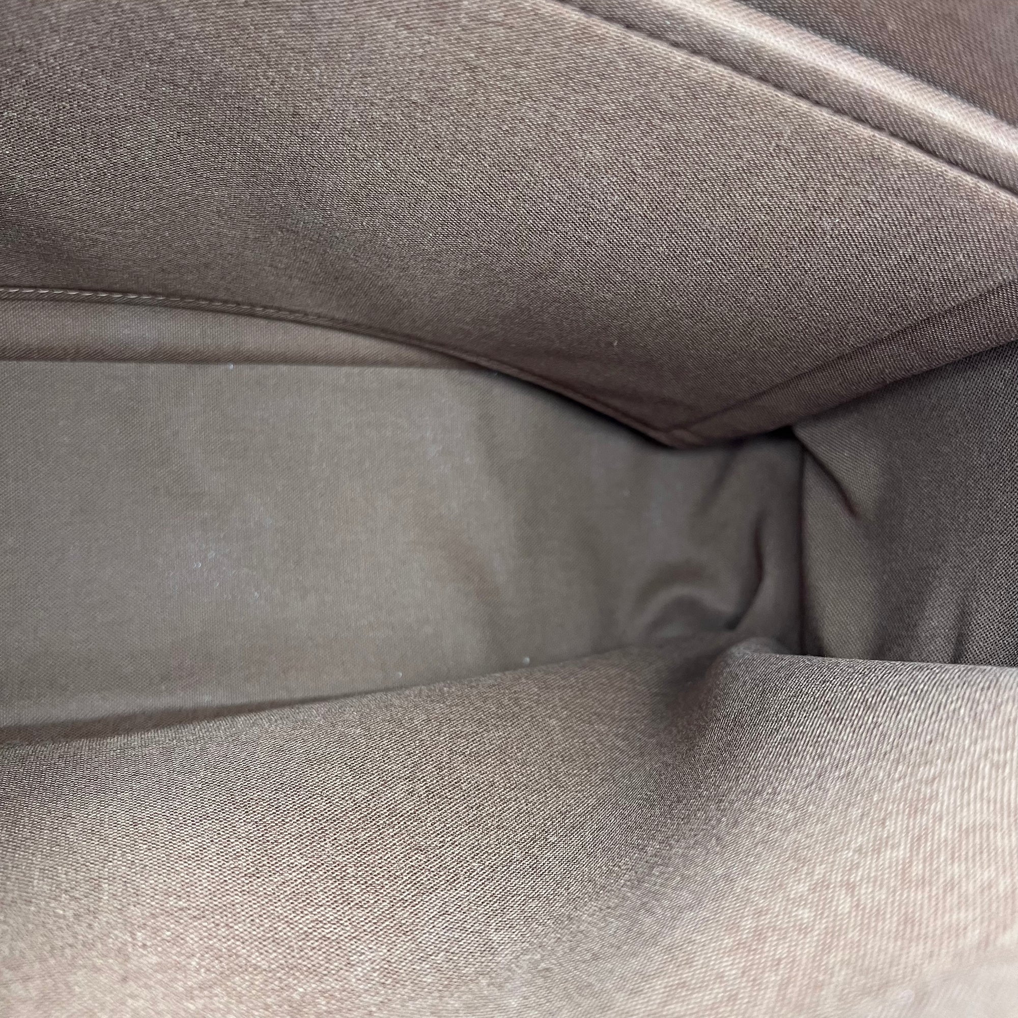 ICare Top Handle Bag Brown in Monogram Coated Canvas, Gold hardware