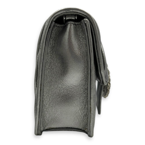 Matelassé Crossbody Bag Silver in Lambskin, Silver hardware