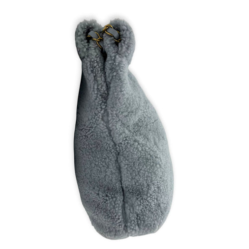 22 Tote Small Blue Tote Bag in Shearling, Gold hardware