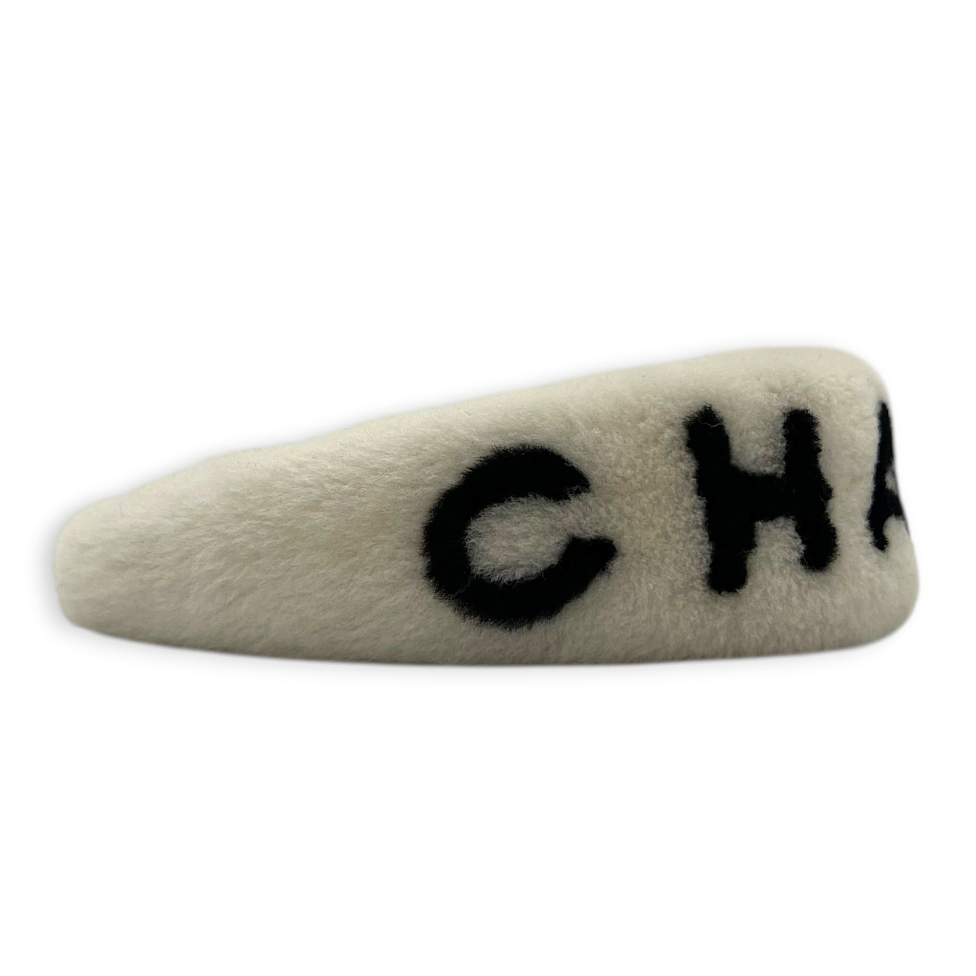 22B Logo Headband  Ecru White in Shearling