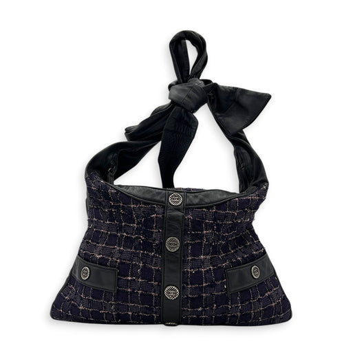 Jacket Bag Crossbody Bag Purple in Tweed, Ruthenium hardware